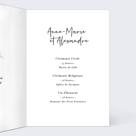 Faire-part Mariage Illustration Elégance