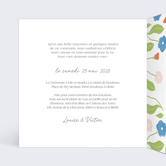 Faire-part Mariage Semons les Fleurs