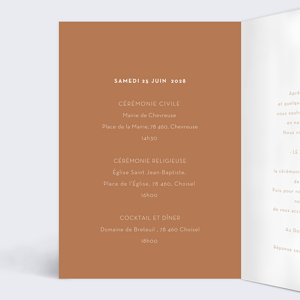 Faire-part Mariage Main dans la Main Intérieur Gauche