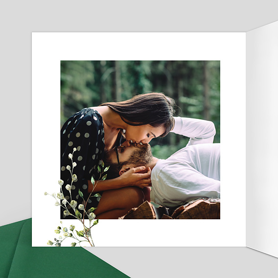 Faire part mariage Herbarium Intérieur Gauche