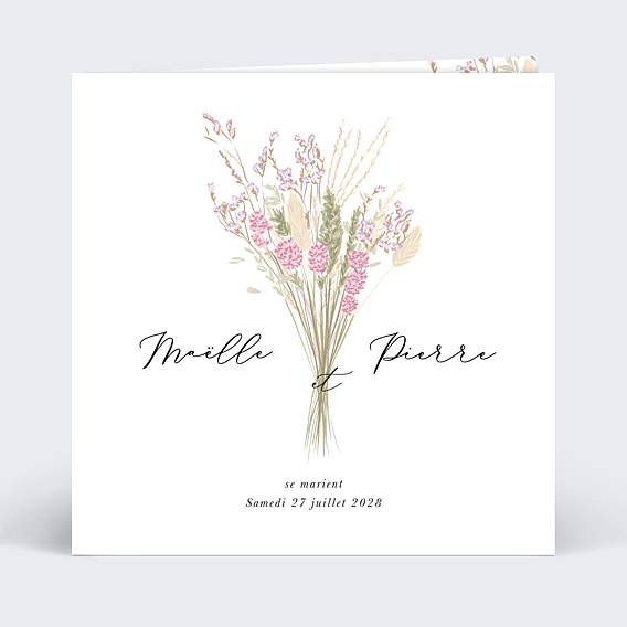 Faire-part Mariage Petit Bouquet Champêtre