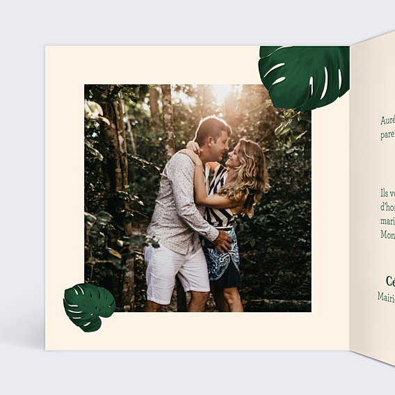Faire-part Mariage Monstera Jungle