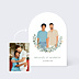 Faire-part Mariage Portrait minimaliste avec couronne eucalyptus