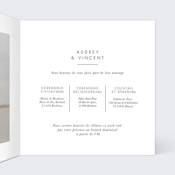 Faire-part Mariage Tendresse