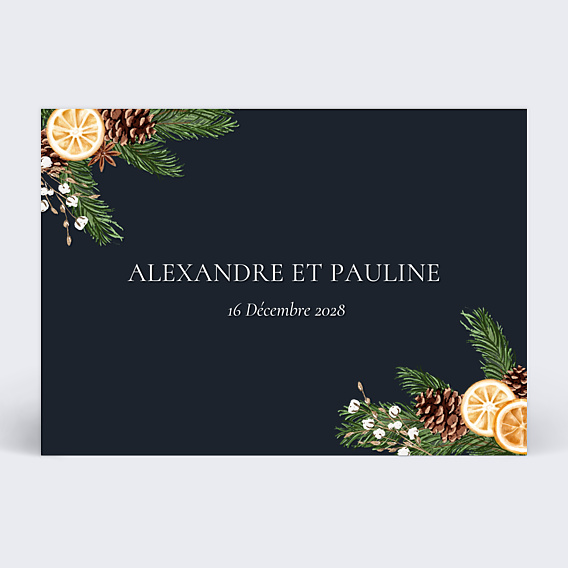Faire part mariage Senteurs d'Hiver