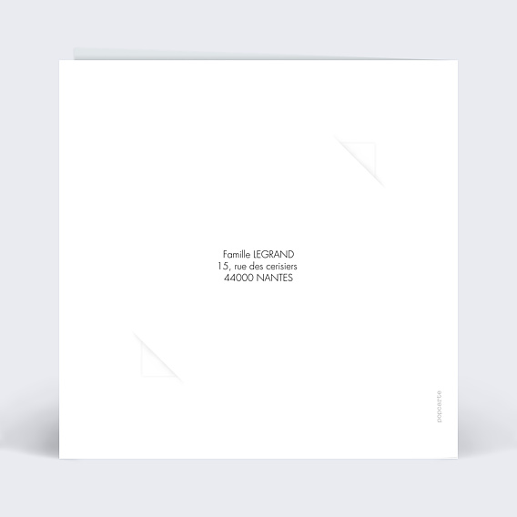 Faire part mariage Effet photo avec graines Verso