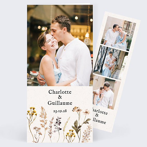 Faire-part Mariage Bouquet Sauvage