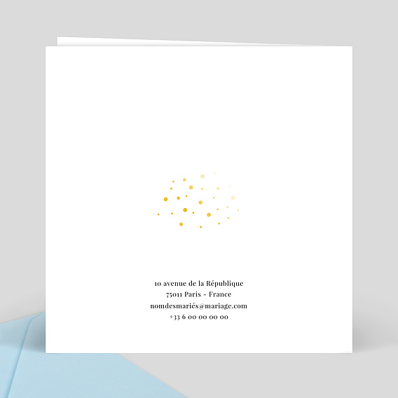 Faire part mariage Dorure Pois Graphiques Verso
