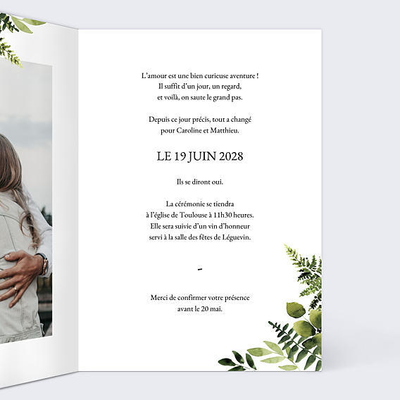 Faire-part Mariage White Garden