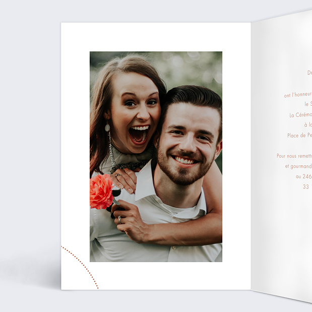 Faire-part Mariage Amoureux Voyageurs Intérieur Gauche