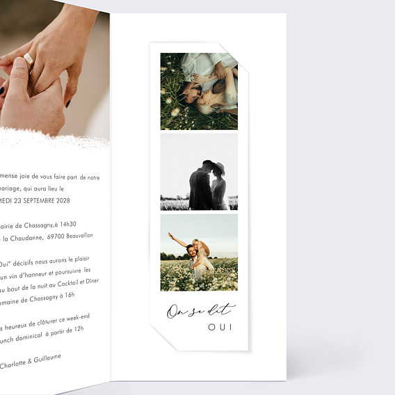 Faire part mariage Effet Photo Intérieur Droit