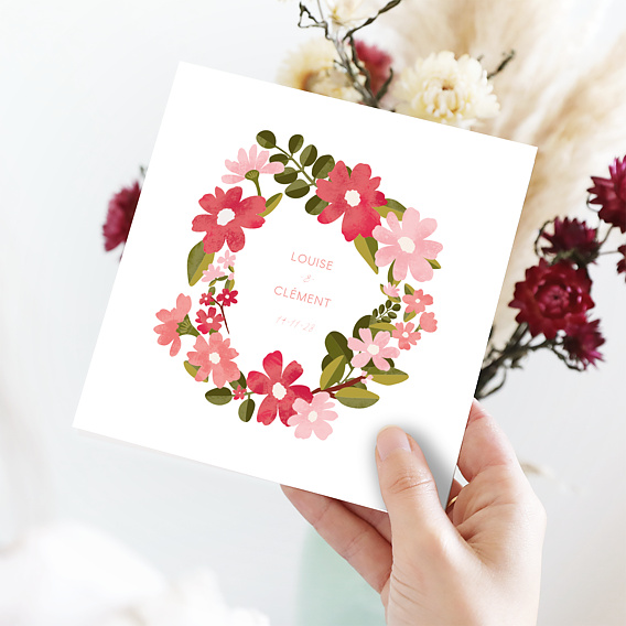 Faire-part Mariage Couronne de Bégonias