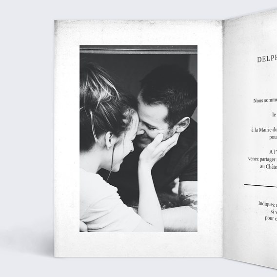 Faire part mariage Faire-part de Mariage Musique Intérieur Gauche