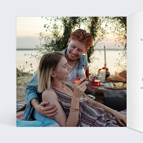 Faire part mariage La bague Intérieur Gauche