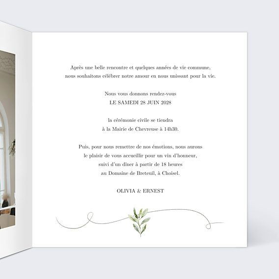 Faire-part Mariage Olivier Éternel