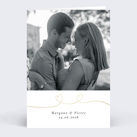 Faire part mariage Ligne du cœur photo