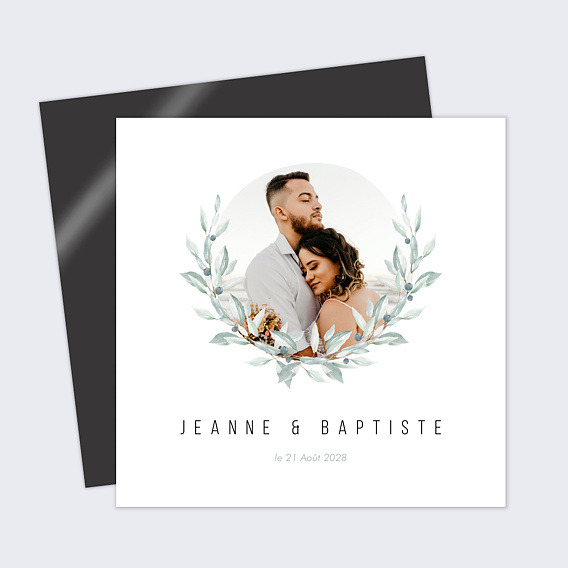 Faire part mariage Couronne d'Oliviers
