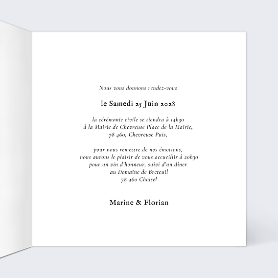 Faire-part Mariage Itinéraire Amoureux