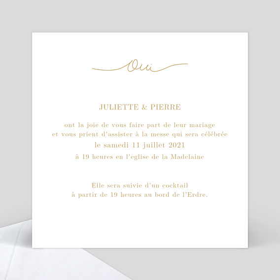 Faire part mariage Ligne Verso