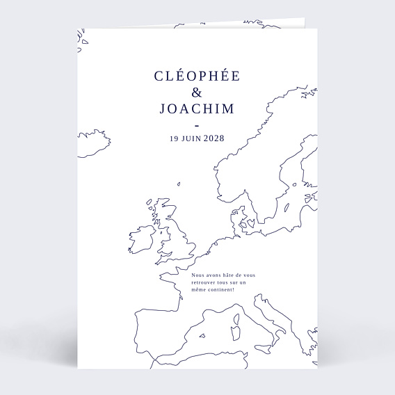 Faire part mariage Map voyage