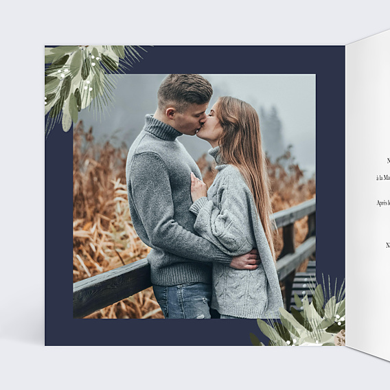 Faire-part Mariage Couronne Pomme de Pin