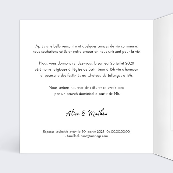 Faire-part Mariage Pêle mêle coeur graines à planter