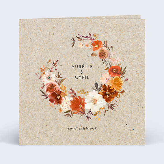 Faire-part Mariage Bouquet Parfumé Kraft