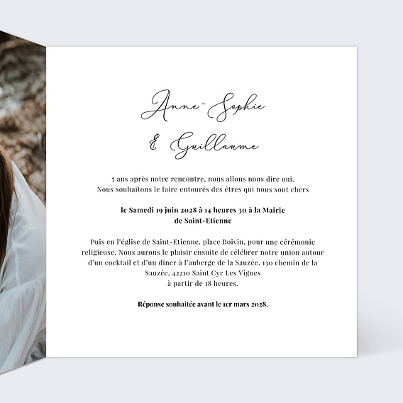 Faire-part Mariage Calligraphie Oui !