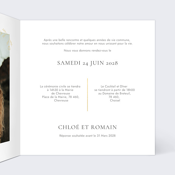 Faire-part Mariage Monogramme