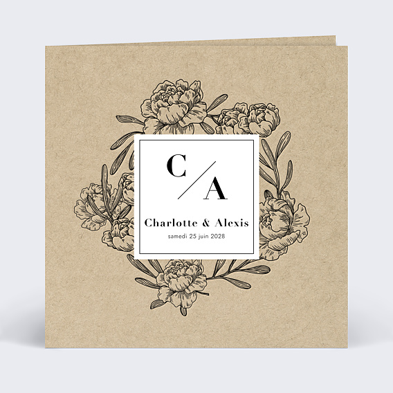 Faire part mariage Authentique