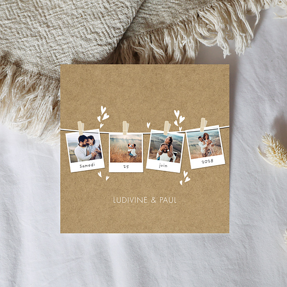 Faire part mariage Corde à Linge Après 4