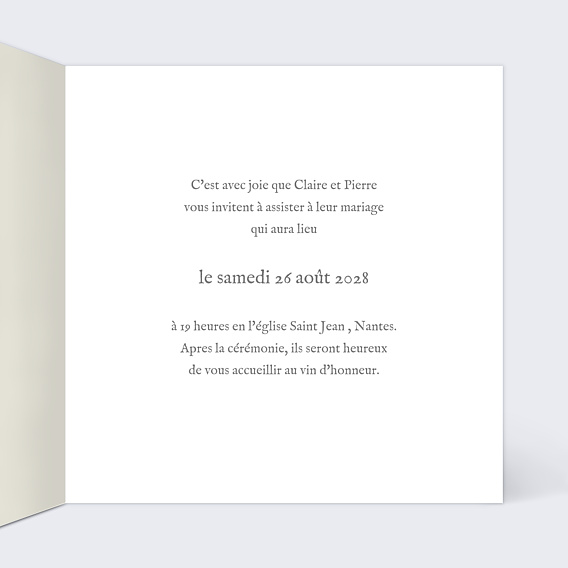 Faire-part Mariage Classique Cadre Multiphotos