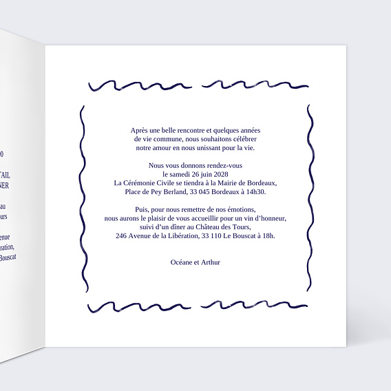 Faire-part Mariage Coquillage