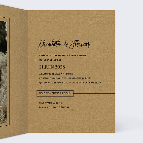 Faire part mariage Modernkraft Intérieur Droit