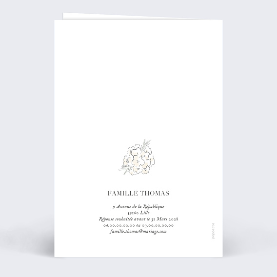 Faire part mariage Famille Fusionnelle Verso