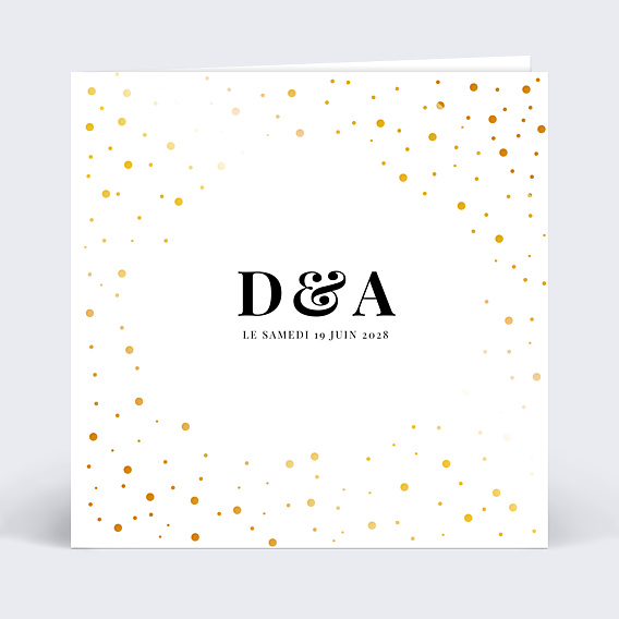Faire-part Mariage Dorure Pois Graphiques