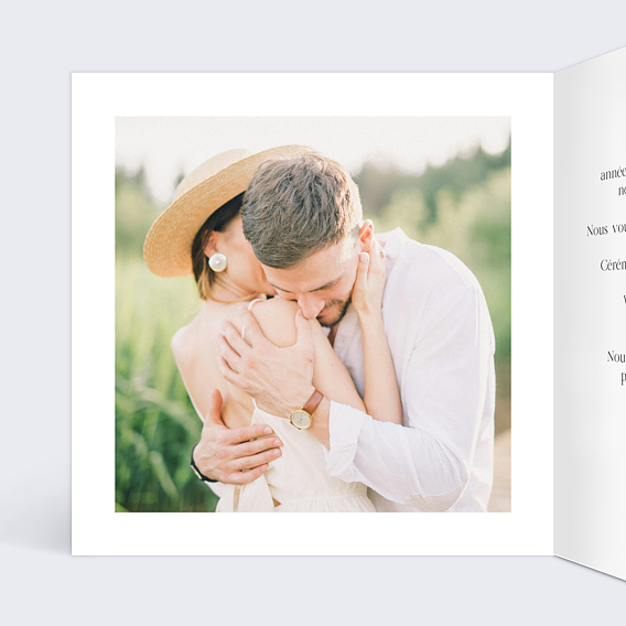 Faire part mariage Cadre minimaliste chic Intérieur Gauche