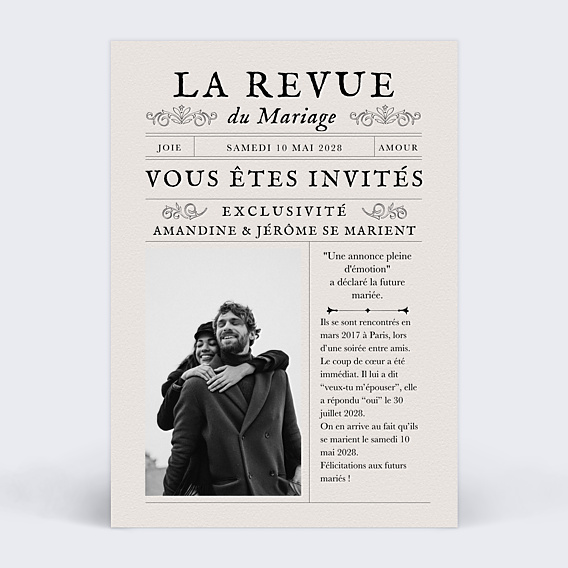 Faire-part Mariage Journal