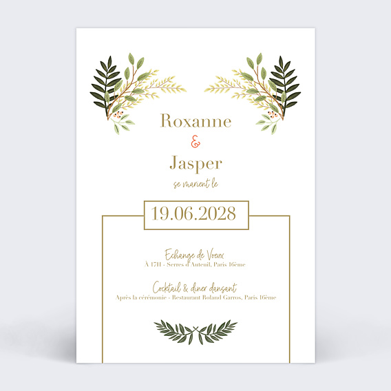 Faire-part Mariage Mister M Studio Jasper