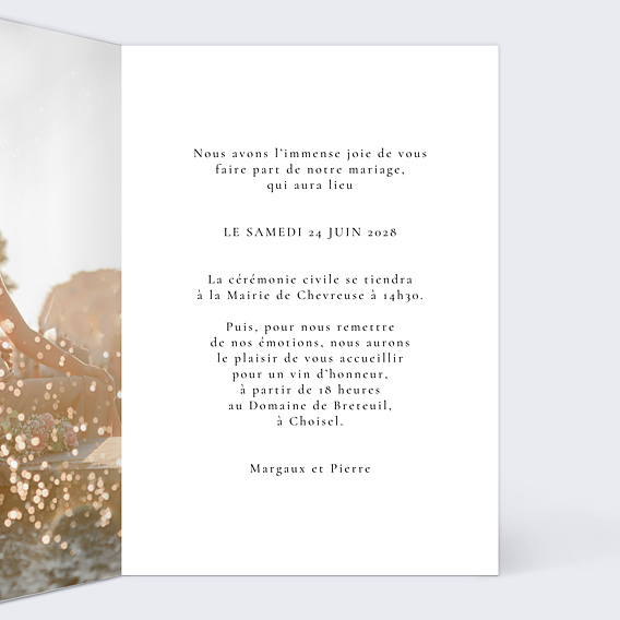 Faire-part Mariage Ligne du cœur photo