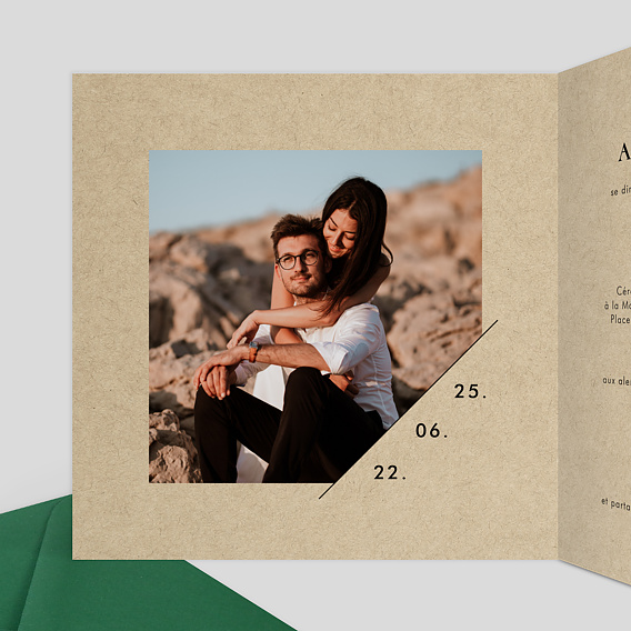 Faire part mariage Arboretum Intérieur Gauche