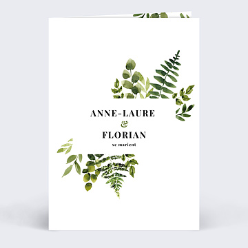 Faire part Mariage Aquarelle Botanique