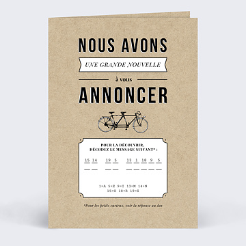Faire-part Mariage Code Vintage