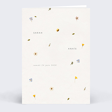 Faire part Mariage Fleurs Presses