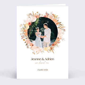Faire part Mariage Flower of Fall avec Photo
