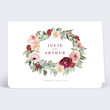 Faire-part Mariage Roses Rouges
