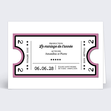 Faire part Mariage Faire-part Mariage Ticket Cinéma