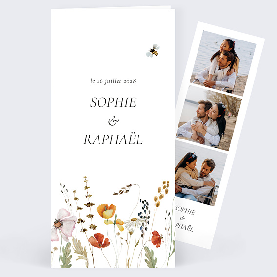 Faire part mariage Fleurs des Champs