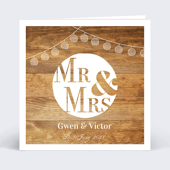 Faire-part Mariage Mr & Mrs