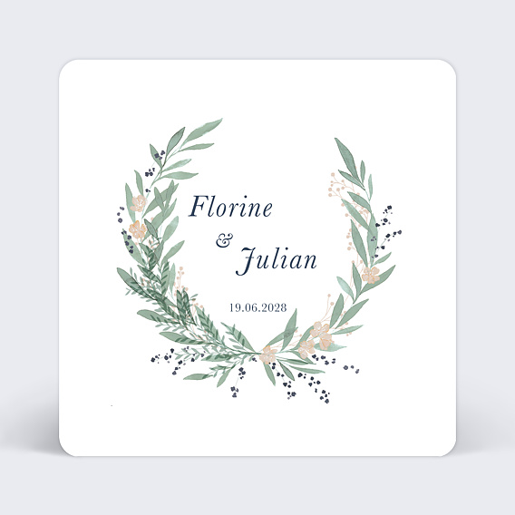 Faire part mariage Couronne de Laurier